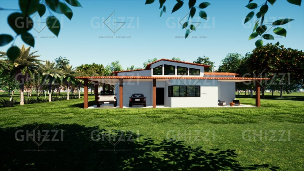 projeto de chácara 300 m²