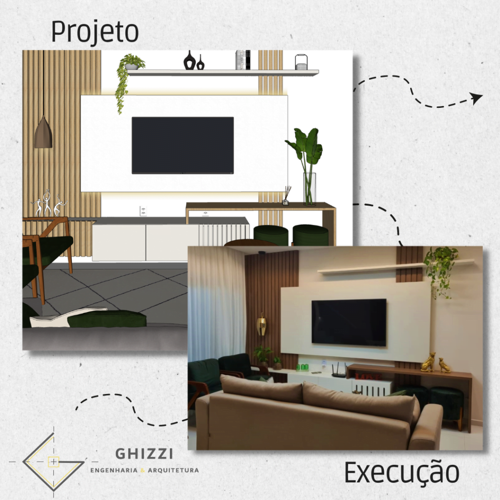 projeto de interiores sala de estar e jantar