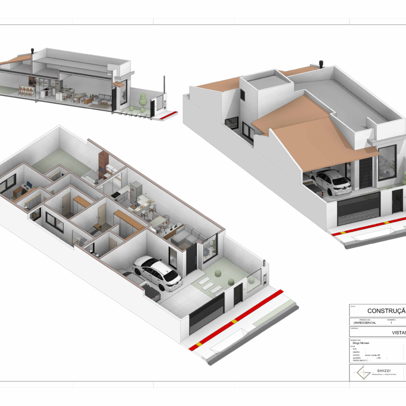 projeto casa com 155 m2 com suíte e cozinha integrada